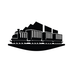 Naklejka premium cargo freight train with containers
