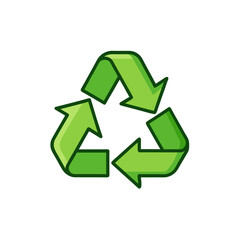 recycle symbol on white