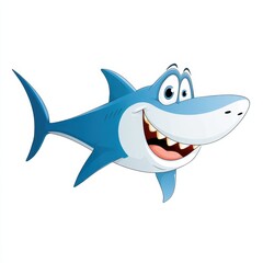 Obraz premium Smiling cartoon shark character