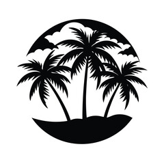 vector illustration of a tropical island