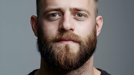 Obraz premium Close-Up Portrait Of Man With Stylish Brown Beard