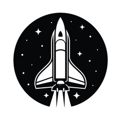 space shuttle on white background