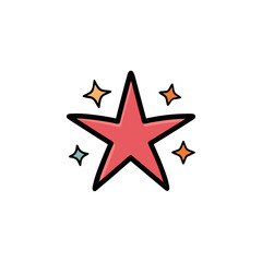 red star on white background