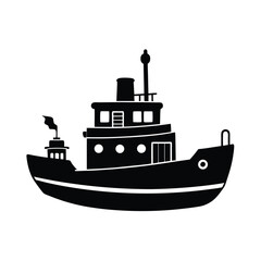 Obraz premium vector illustration of a tugboat