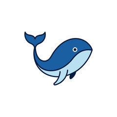 Obraz premium blue whale cartoon