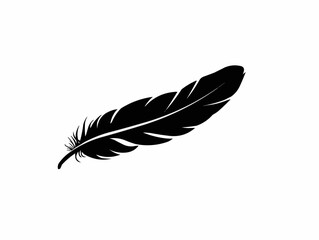 Single Black Feather Silhouette

