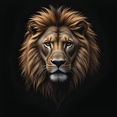 Fototapeta premium Lion king isolated on black