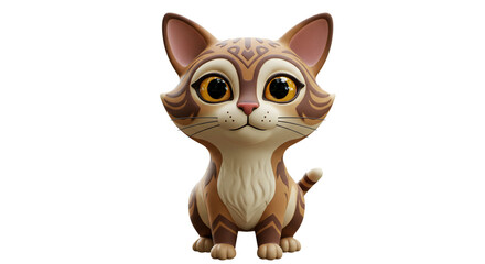 3D arabic cat character in traditional clothing isolated
on white background 