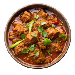 Kosha Mangsho Oh Calcutta Served On White Background