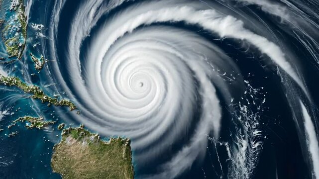 Hurricane's Fury, A Mesmerizing Aerial View of a Powerful Storm System