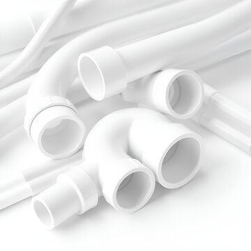 conexiones y tuberias pvc cedula 40 color blanco on white background