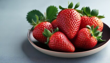 Organic strawberries on a plate