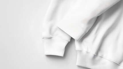 White sweatshirt sleeves, close-up, design mockup
