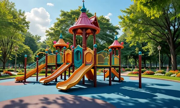 Colorful Outdoor Children&rsquo;s Playground