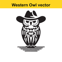 Owl wearing a cowboy hat