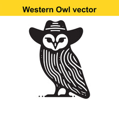 Owl wearing a cowboy hat