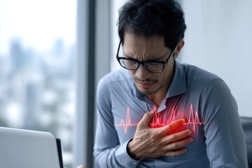 Chest pain: cardiac discomfort, heart tension, sternum pressure, vascular issue, coronary spasm, thoracic strain, myocardial distress, artery blockage, pulse irregularity, circulatory concern.