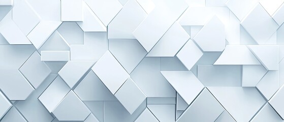 Abstract white geometric shapes background.