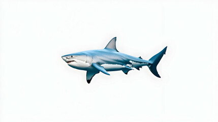Fototapeta premium Blue Shark Isolated On White Background