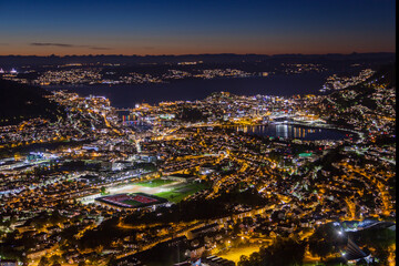 Epic  of Bergen's Urban Landscape with Floating Yachts