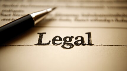 Obraz premium Legal Document Close Up Shot with Pen Law Contract Signing