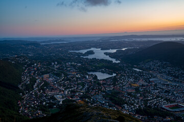 Epic  of Norwegian Landscape with Bergen's Sunset Glory