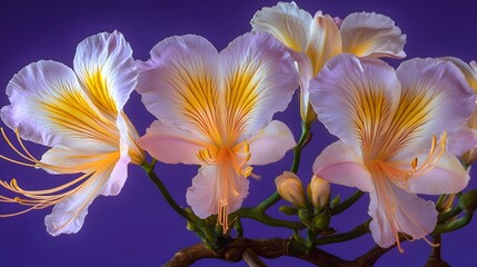 Obraz premium Stunning Pink and Yellow Flowers Closeup Macro Shot