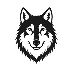 vector illustration of wolf head outline