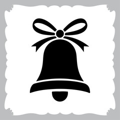 Elegant Bell with Holiday Bow Silhouette