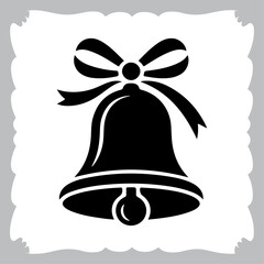 Traditional Bell with Bow Clipart
