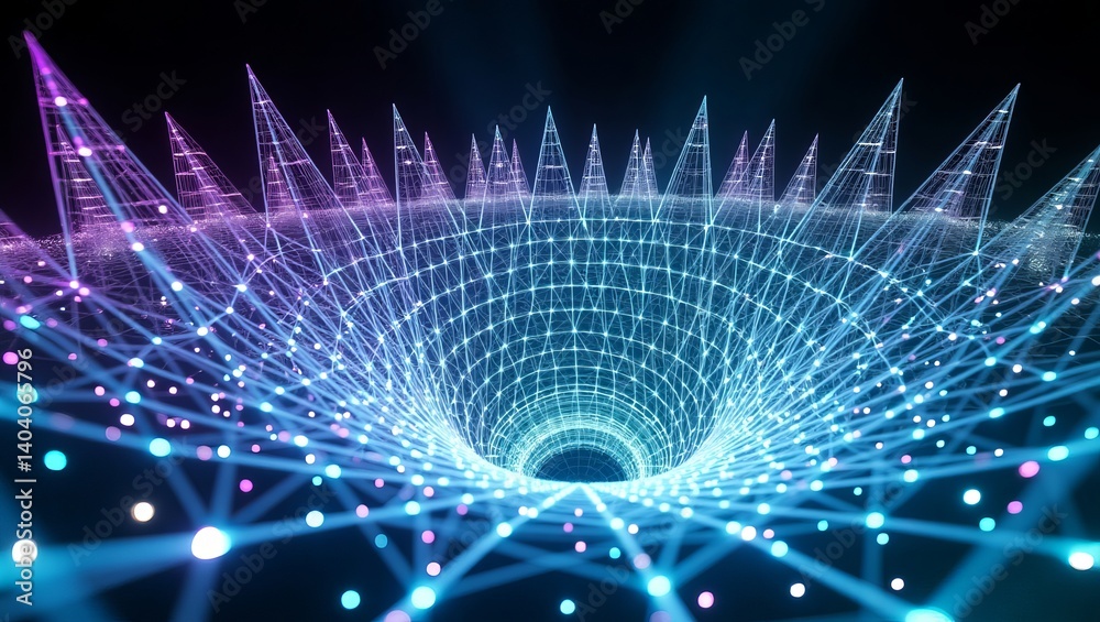 Poster abstract network connection technology background with digital data and future innovation
