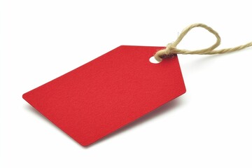 Red Price Tag with String for Retail Sale or Holiday Gift
