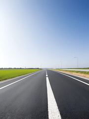 Fototapeta premium Empty asphalt road highway ground and white background,panoramic view.