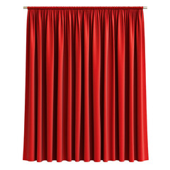 vibrant red curtain hangs elegantly from rod, showcasing its smooth texture and rich color. fabric drapes gracefully, adding touch of sophistication and warmth to any room
