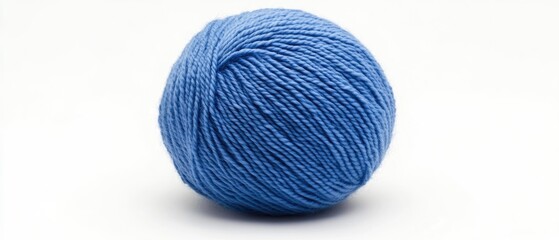 A single ball of light blue yarn, isolated on a white background.