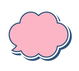 カラフルな吹き出し単体 立体的 ベクターデータ チラシ・雑誌・Web・動画素材 薄いピンク