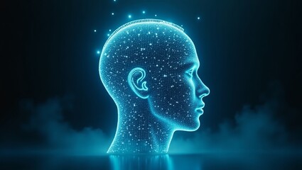 Obraz premium Artificial intelligence head technology ai brain digital future innovation concept design image