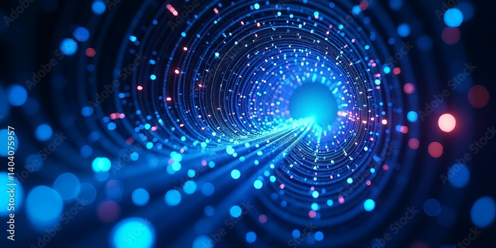 Poster abstract technology background digital tunnel light speed data transfer network connection concept 1