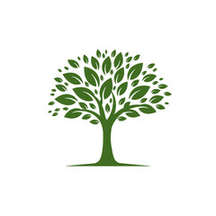 Green Tree with Leaves Illustration