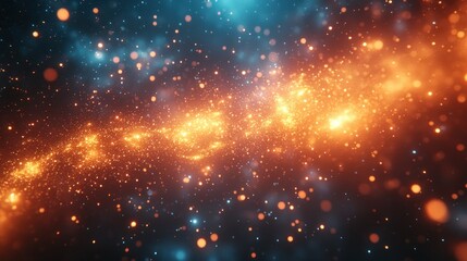 Cosmic energy flow, glowing particles