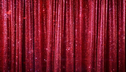 Red sparkle glitter curtains