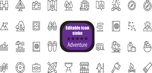 Adventure Stroke icon collections.