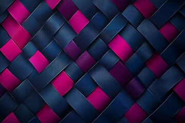 Obraz premium Modern Pink and Blue Geometric Backdrop with Repeating Cube Patterns and a Clean Minimalist Background