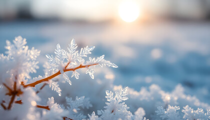 close up of a plant with snow on it