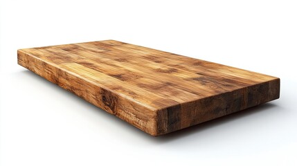Large wooden table top viewed from a different angle with a clean white background