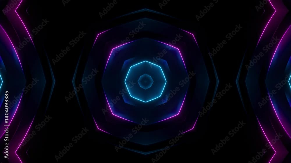 Canvas Prints abstract colorful glowing shapes neon light background video, wallpaper 4k seamless loop motion grap