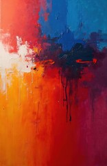 Fototapeta premium Abstract painting colors of war in Ukraine. Displaying national colors, Ukrainian flag, freedom, independence. Symbolic art, ideal illustration to express emotions, illustrate related topics.