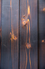 Fototapeta premium Cedar Wood Torched with Fire and Treated with Ting Oil