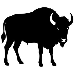buffalo silhouette vector isolated on white background