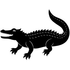 crocodile silhouette vector isolated on white background